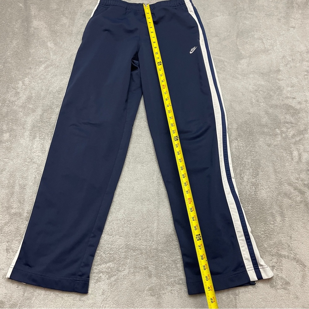 Vintage Nike Track Pants Mens M Blue Zip Cuffs Warm Up Y2K 90s Wide Leg Lined - Picture 4 of 14